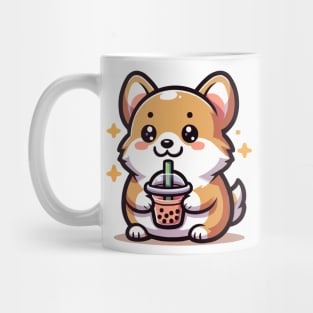 cute corgi loves boba Mug